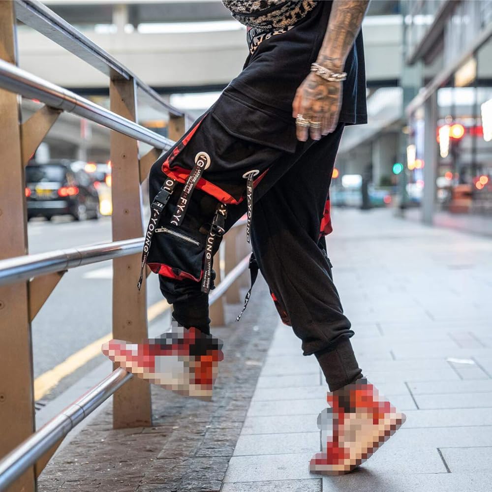 Hello MrLin Men's Techwear Pants Hip Hop Joggers Cargo Pants